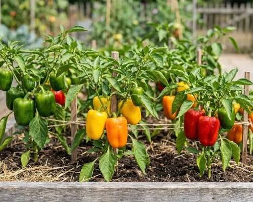 Maintaining peppers and marigolds in the garden